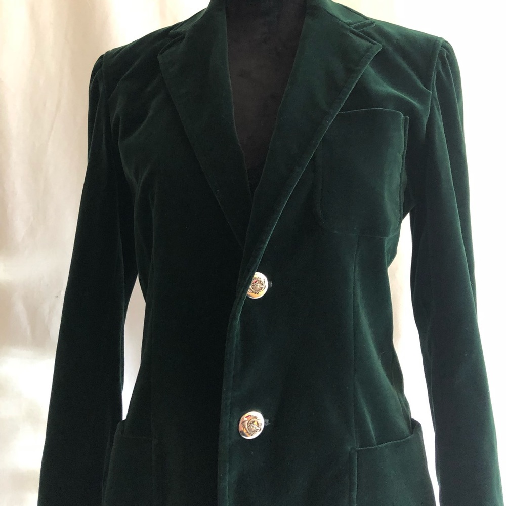 Ralph Lauren Classic Velvet Green Blazer - Picture 8 of 8